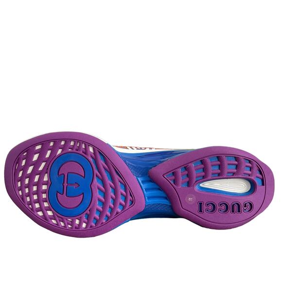 GUCCI Men's Run Sneaker Low Top Blue White Orange 680893 Size 11 US 11.5 NEW - Picture 9 of 13